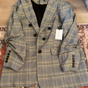 1. State Gray Plaid Blazer